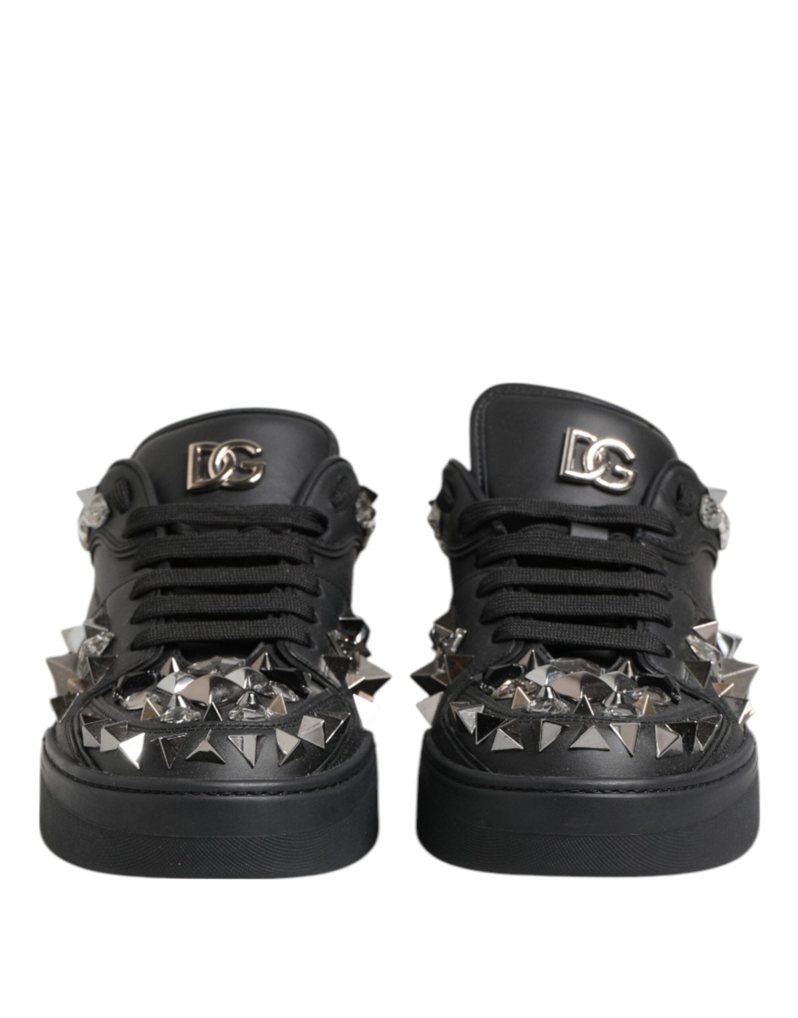 Dolce & Gabbana Black Leather Studded Low Top Sneakers Shoes – EU41/US8 par Dolce & Gabbana | Disponible sur Sandy Store ByNet