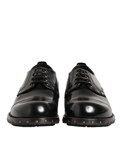 Dolce & Gabbana Black Leather Studded Men Formal Derby Shoes – EU41.5/US8.5 par Dolce & Gabbana | Disponible sur Sandy Store ByNet