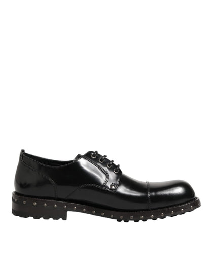 Dolce & Gabbana Black Leather Studded Men Formal Derby Shoes – EU41.5/US8.5 par Dolce & Gabbana | Disponible sur Sandy Store ByNet
