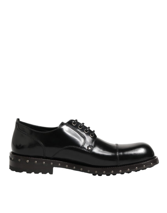 Dolce & Gabbana Black Leather Studded Men Formal Derby Shoes – EU41.5/US8.5 par Dolce & Gabbana | Disponible sur Sandy Store ByNet