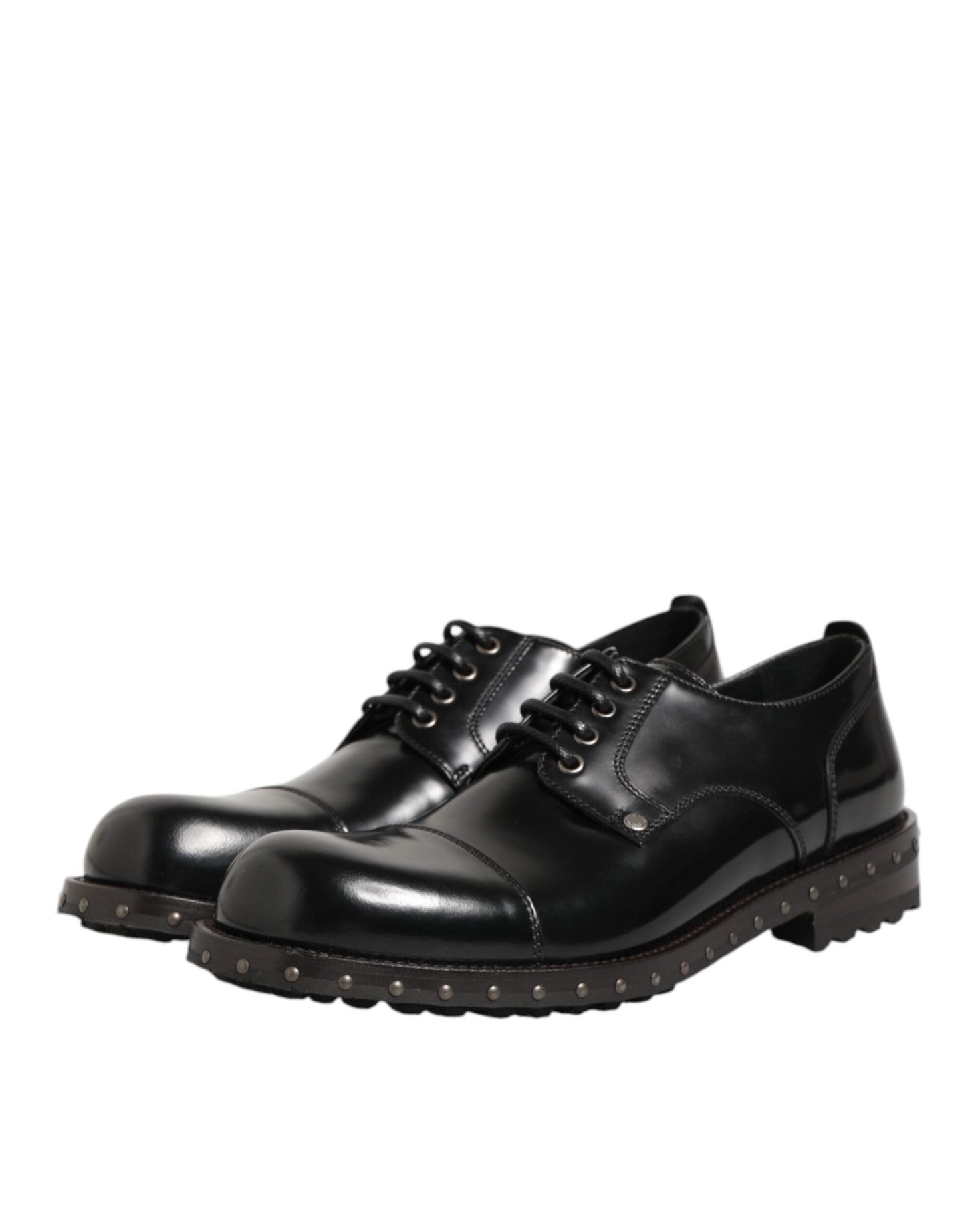 Dolce & Gabbana Black Leather Studded Men Formal Derby Shoes – EU41.5/US8.5 par Dolce & Gabbana | Disponible sur Sandy Store ByNet