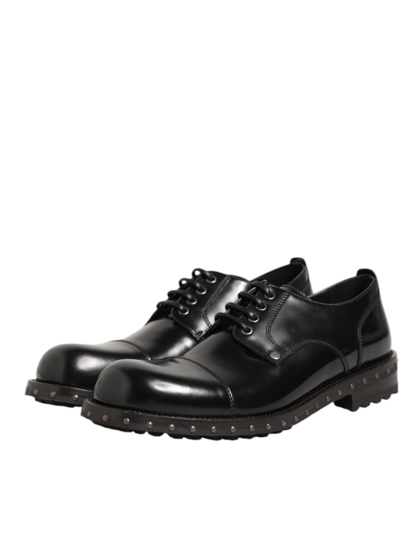 Dolce & Gabbana Black Leather Studded Men Formal Derby Shoes – EU41.5/US8.5 par Dolce & Gabbana | Disponible sur Sandy Store ByNet
