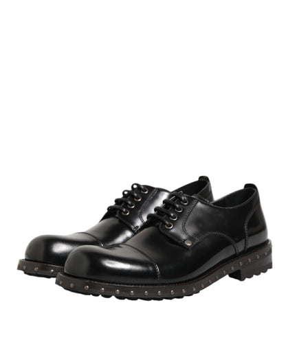 Dolce & Gabbana Black Leather Studded Men Formal Derby Shoes – EU41.5/US8.5 par Dolce & Gabbana | Disponible sur Sandy Store ByNet