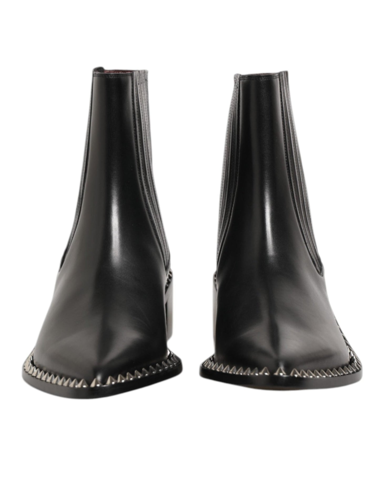 Dolce & Gabbana Black Leather Studded Men Short Boots Shoes – EU44/US11 par Dolce & Gabbana | Disponible sur Sandy Store ByNet