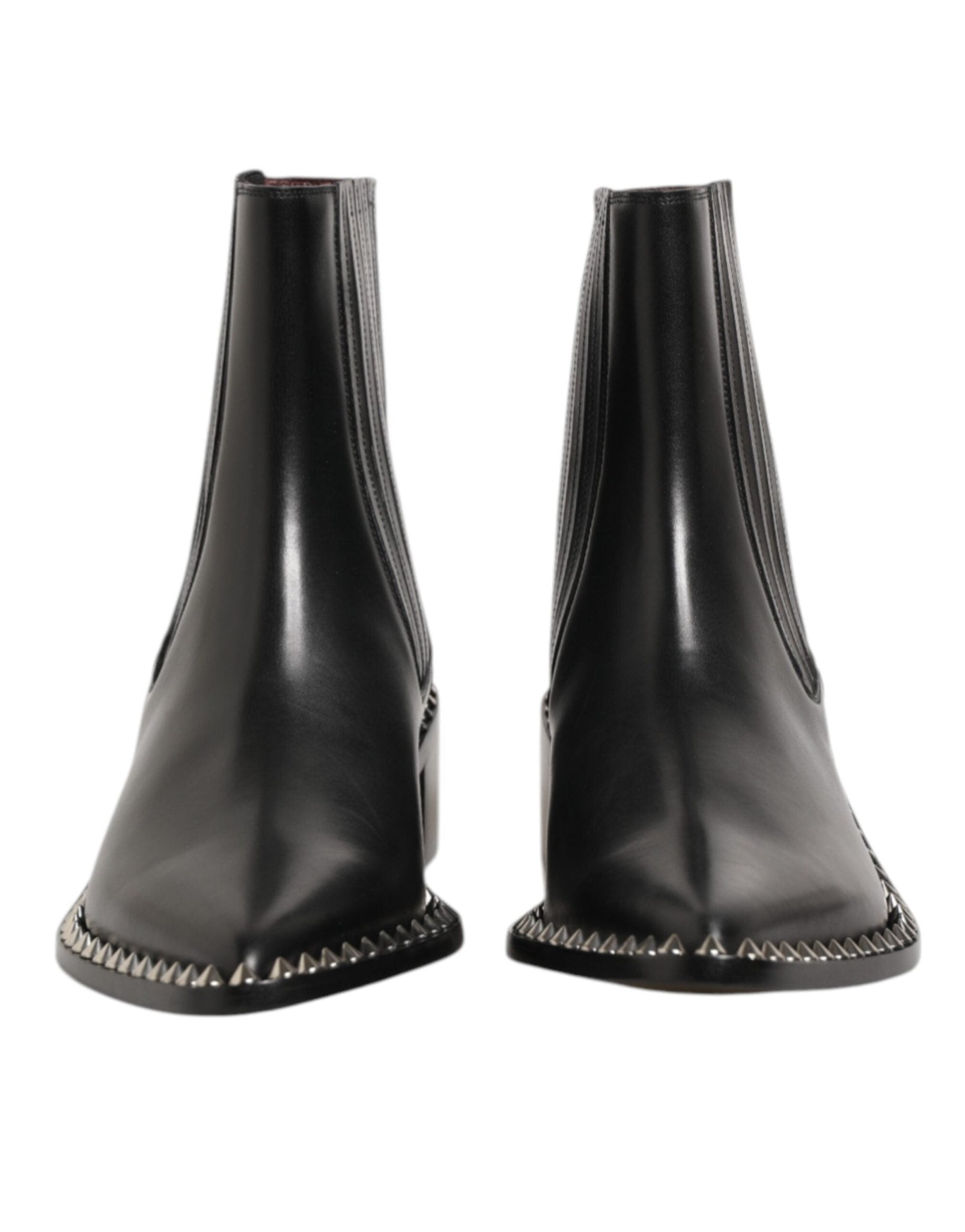 Dolce & Gabbana Black Leather Studded Men Short Boots Shoes – EU44/US11 par Dolce & Gabbana | Disponible sur Sandy Store ByNet