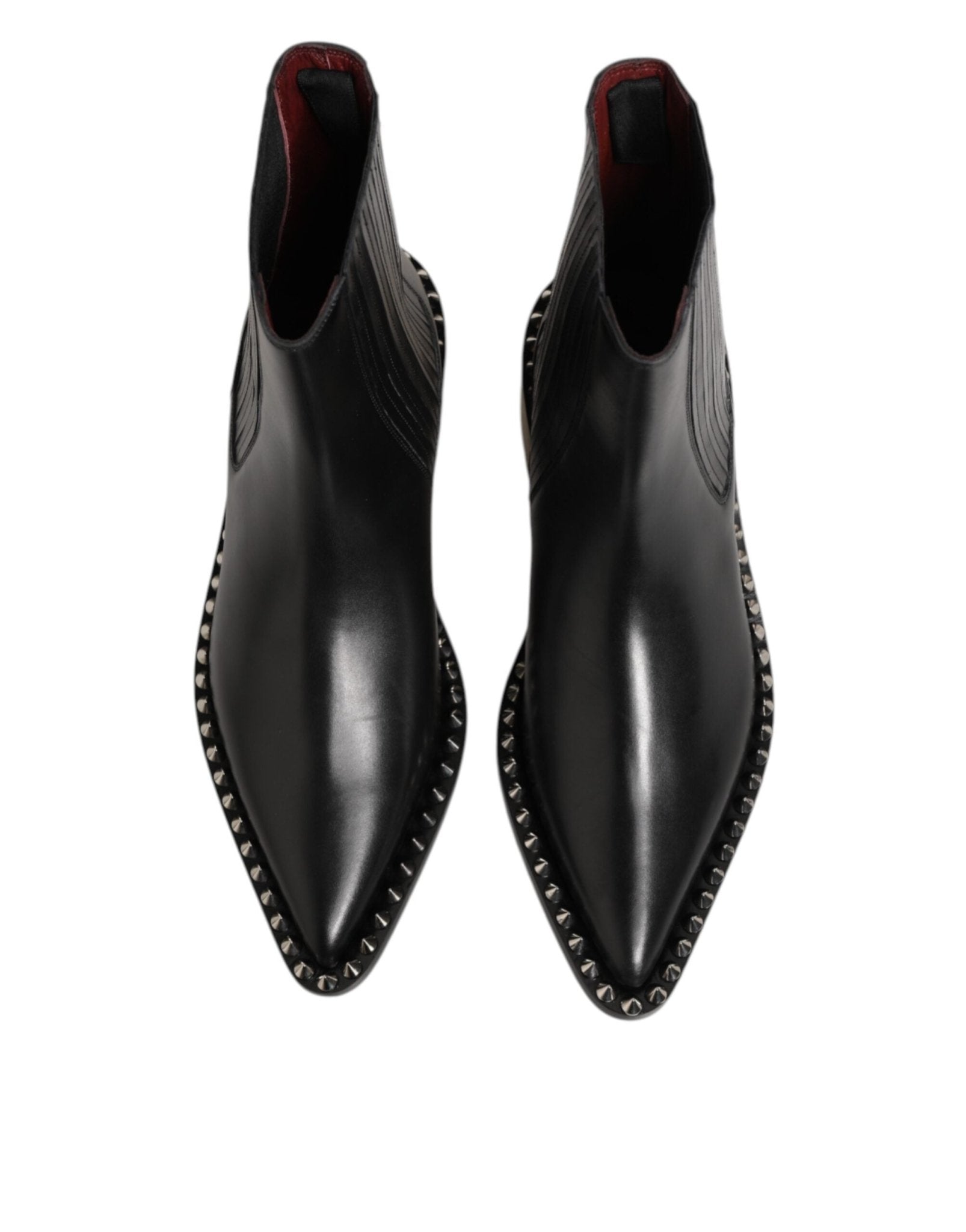 Dolce & Gabbana Black Leather Studded Men Short Boots Shoes – EU44/US11 par Dolce & Gabbana | Disponible sur Sandy Store ByNet