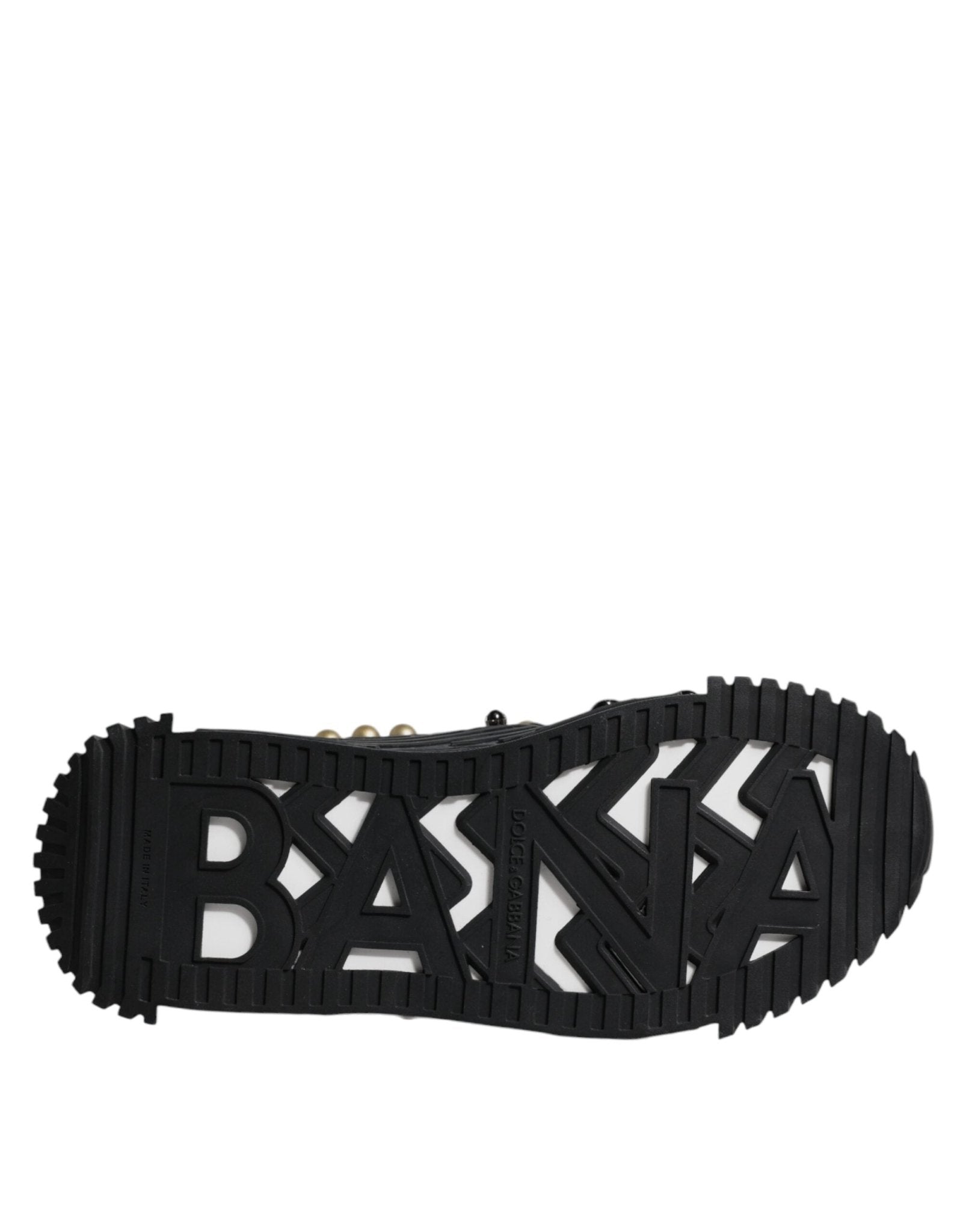 Dolce & Gabbana Black Leather Studded Slides Sandals Shoes - Sandy Store ByNet