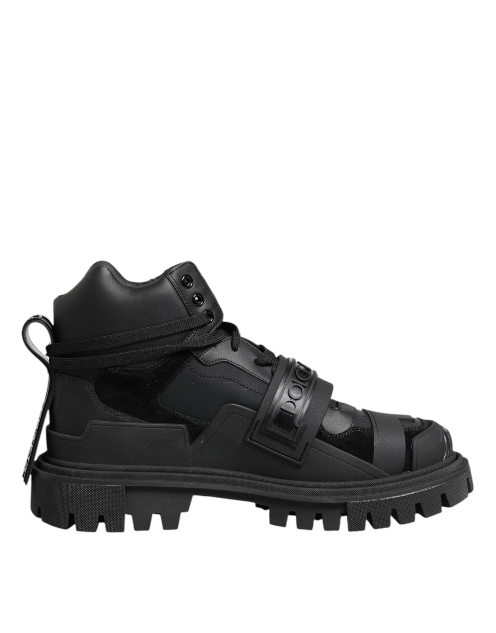 Dolce & Gabbana Black Leather Trekking Sneakers Boots Shoes – EU41/US8 par Dolce & Gabbana | Disponible sur Sandy Store ByNet