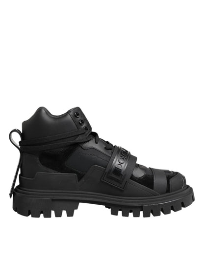 Dolce & Gabbana Black Leather Trekking Sneakers Boots Shoes – EU41/US8 par Dolce & Gabbana | Disponible sur Sandy Store ByNet