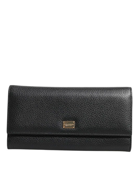Dolce & Gabbana Black Leather Trifold Logo Plaque Card Holder Wallet – par Dolce & Gabbana | Disponible sur Sandy Store ByNet