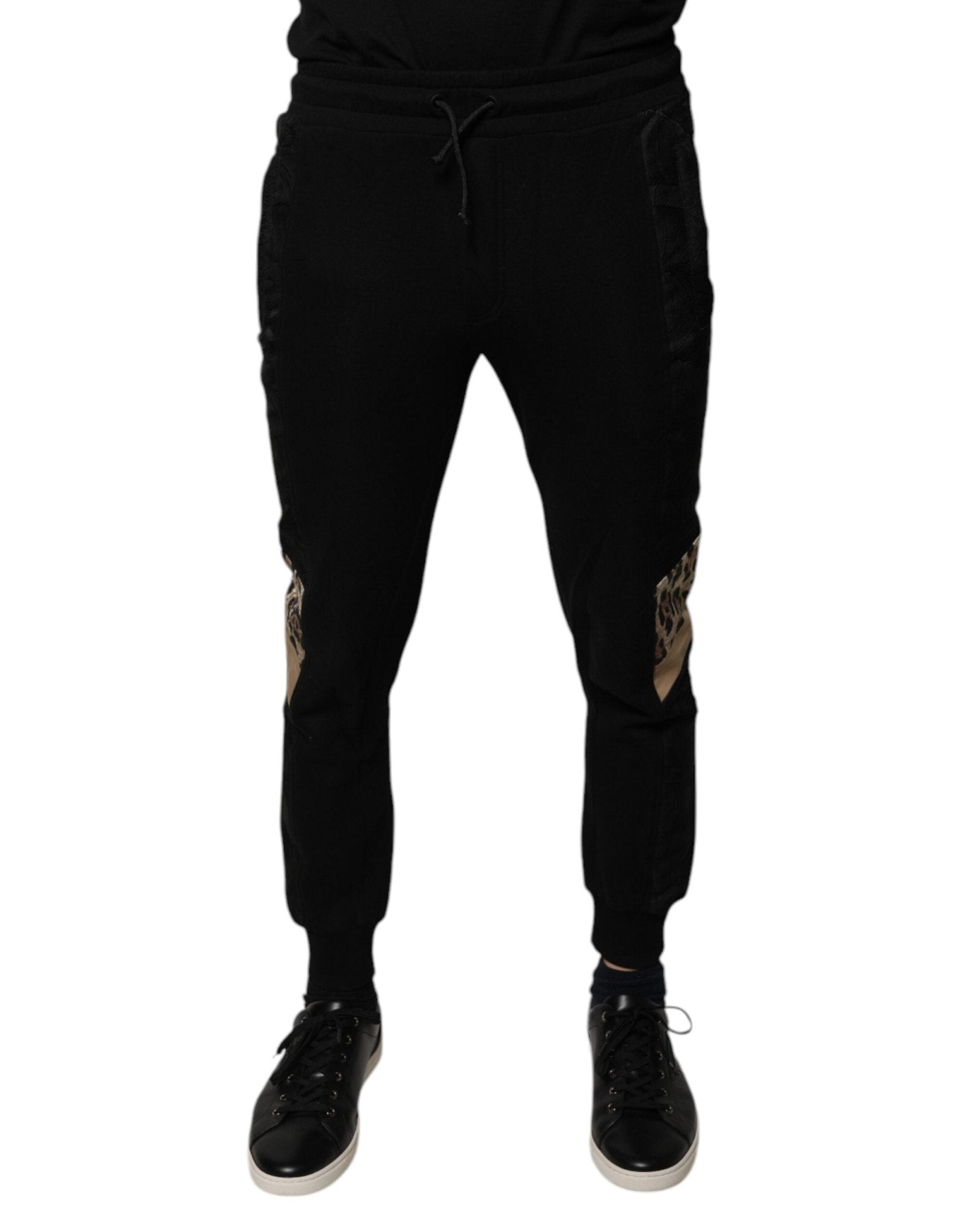 Dolce & Gabbana Black Leopard Slim Fit Jogger Pants – IT44 | XS par Dolce & Gabbana | Disponible sur Sandy Store ByNet