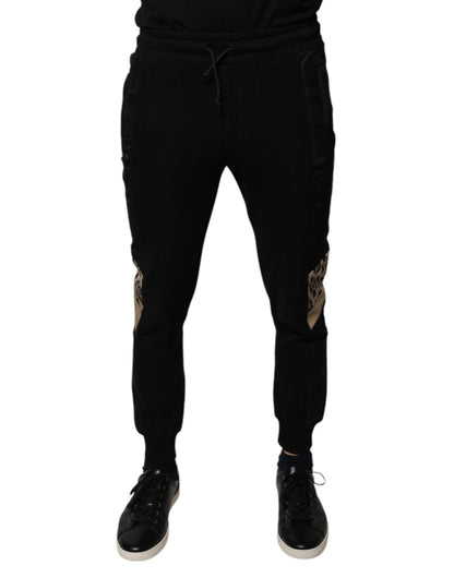 Dolce & Gabbana Black Leopard Slim Fit Jogger Pants – IT44 | XS par Dolce & Gabbana | Disponible sur Sandy Store ByNet