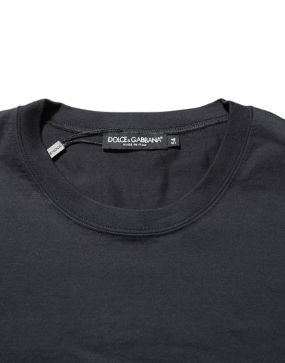 Dolce & Gabbana Black Logo Compass Cotton Crew Neck T-shirt – IT54 | XL par Dolce & Gabbana | Disponible sur Sandy Store ByNet