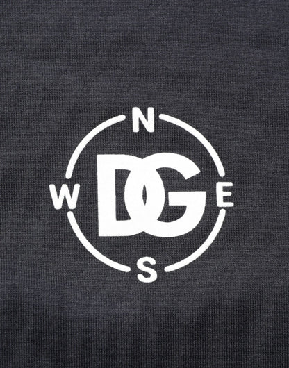 Dolce & Gabbana Black Logo Compass Cotton Crew Neck T-shirt – IT54 | XL par Dolce & Gabbana | Disponible sur Sandy Store ByNet
