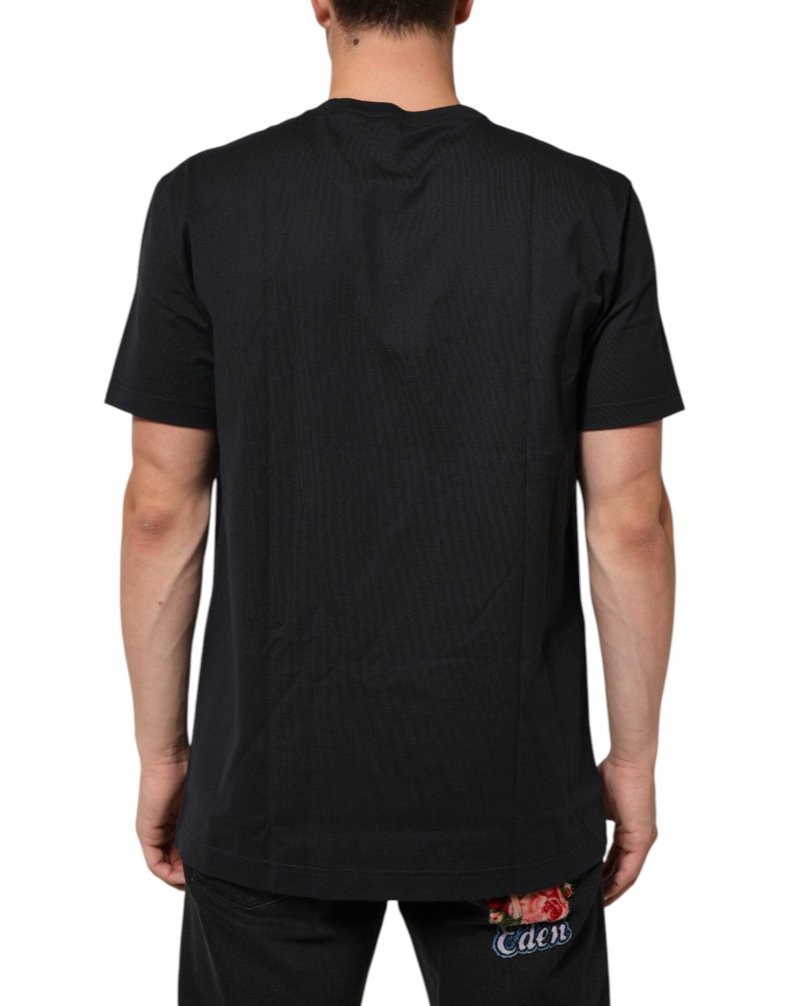 Dolce & Gabbana Black Logo Compass Cotton Crew Neck T-shirt – IT54 | XL par Dolce & Gabbana | Disponible sur Sandy Store ByNet