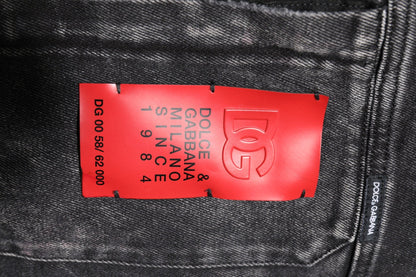 Dolce & Gabbana Black Logo Cotton Stretch Denim Jacket - Sandy Store ByNet