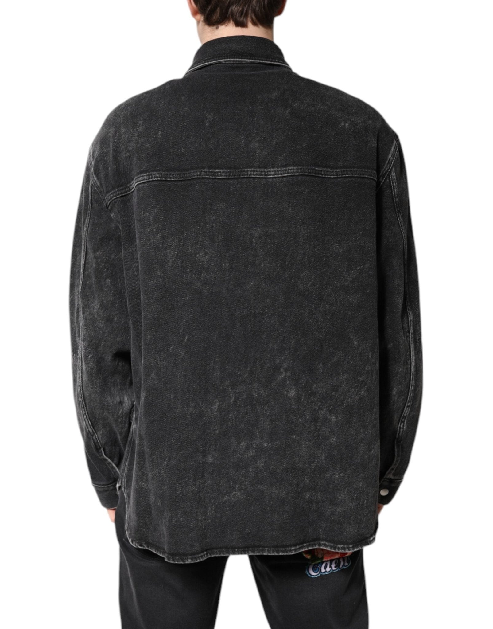 Dolce & Gabbana Black Logo Cotton Stretch Denim Jacket - Sandy Store ByNet