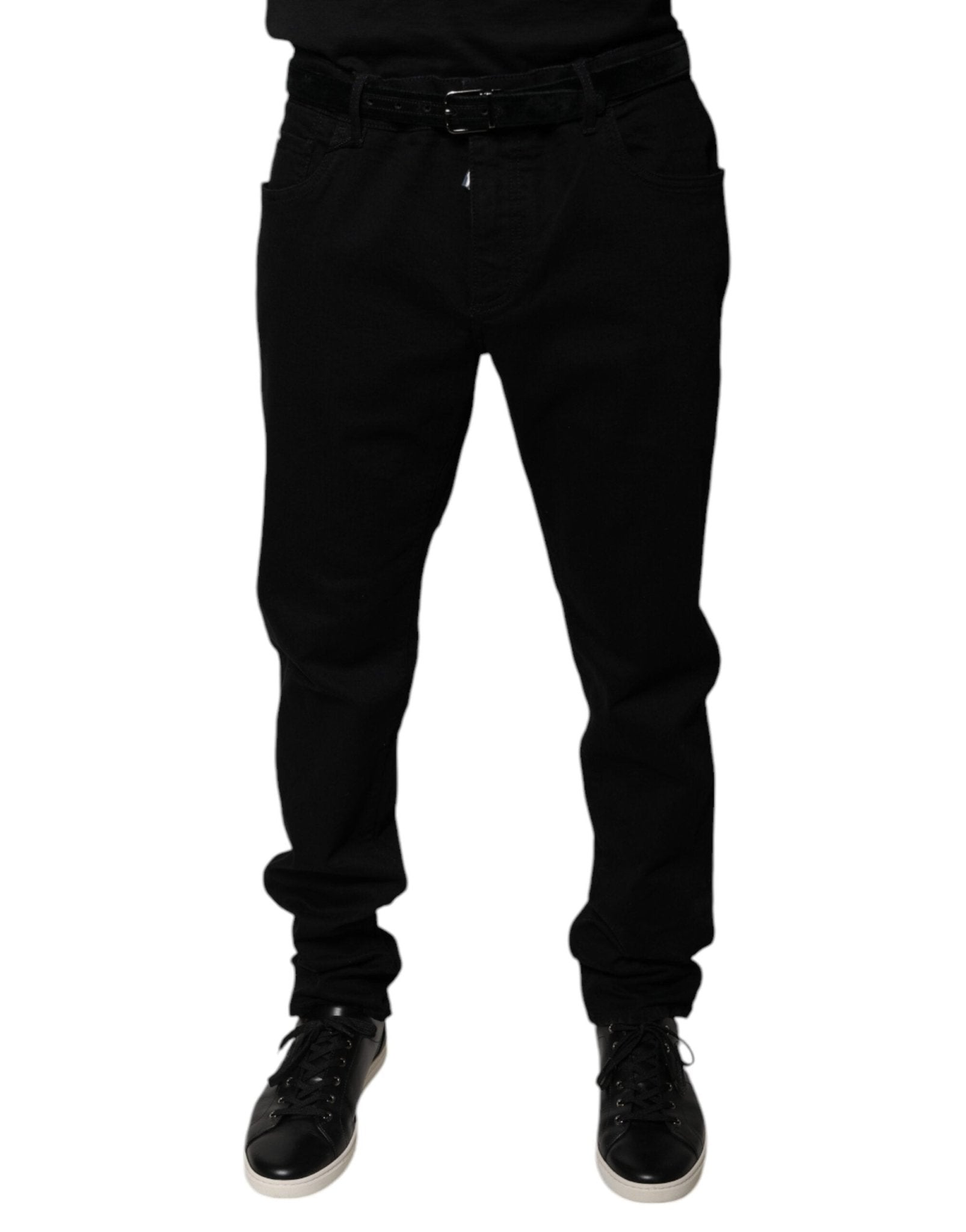 Dolce & Gabbana Black Logo Cotton Stretch Skinny Denim Jeans – IT58 | XXL par Dolce & Gabbana | Disponible sur Sandy Store ByNet