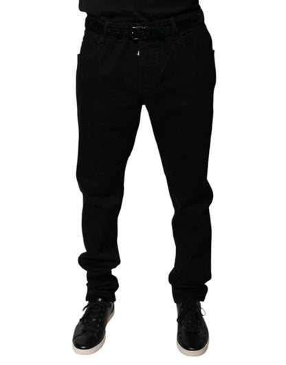 Dolce & Gabbana Black Logo Cotton Stretch Skinny Denim Jeans – IT58 | XXL par Dolce & Gabbana | Disponible sur Sandy Store ByNet