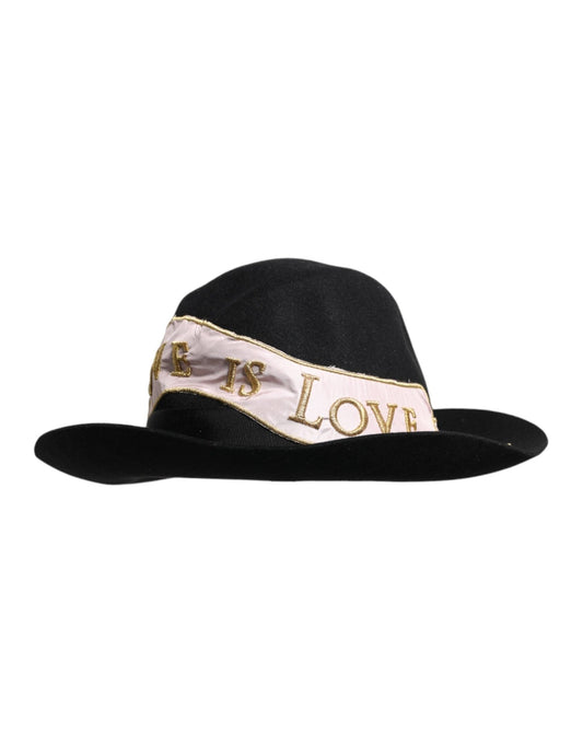 Dolce & Gabbana Black Logo Embroidered Women Wide Brim Hat – 57 cm|S par Dolce & Gabbana | Disponible sur Sandy Store ByNet