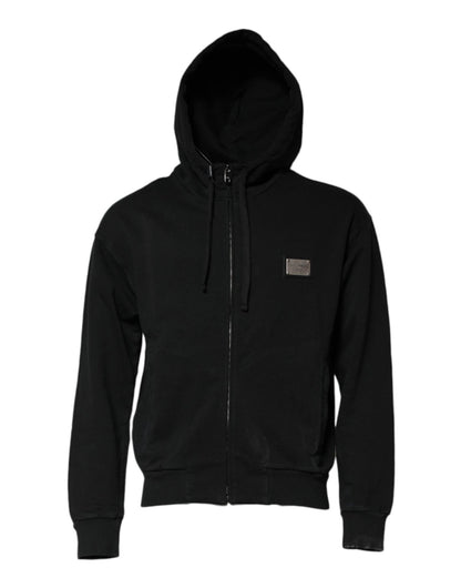 Dolce & Gabbana Black Logo Full Zip Hooded Men Sweatshirt Sweater – IT44 | XS par Dolce & Gabbana | Disponible sur Sandy Store ByNet