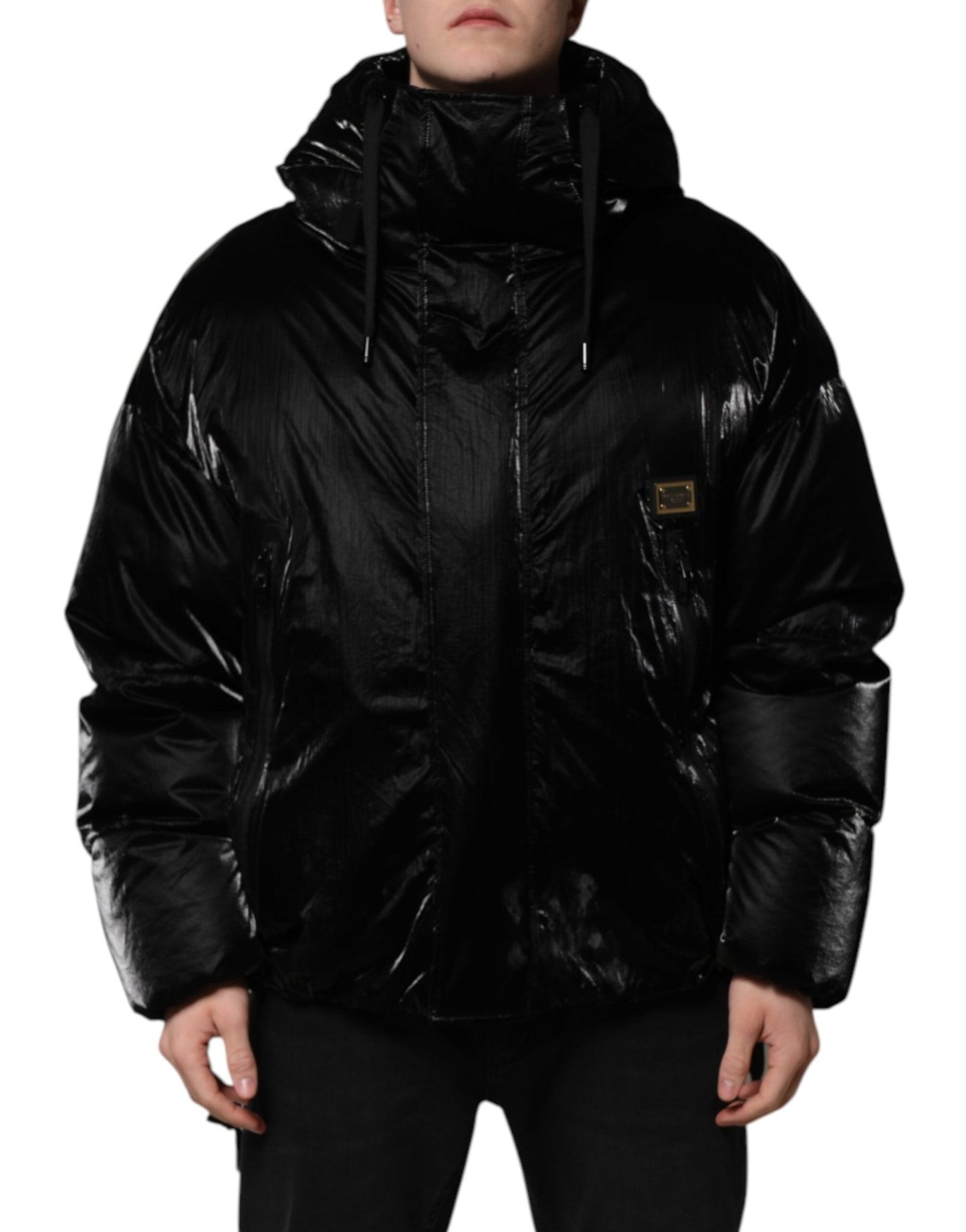 Dolce & Gabbana Black Logo Full Zip Hooded Quilted Jacket – IT54 | XL par Dolce & Gabbana | Disponible sur Sandy Store ByNet