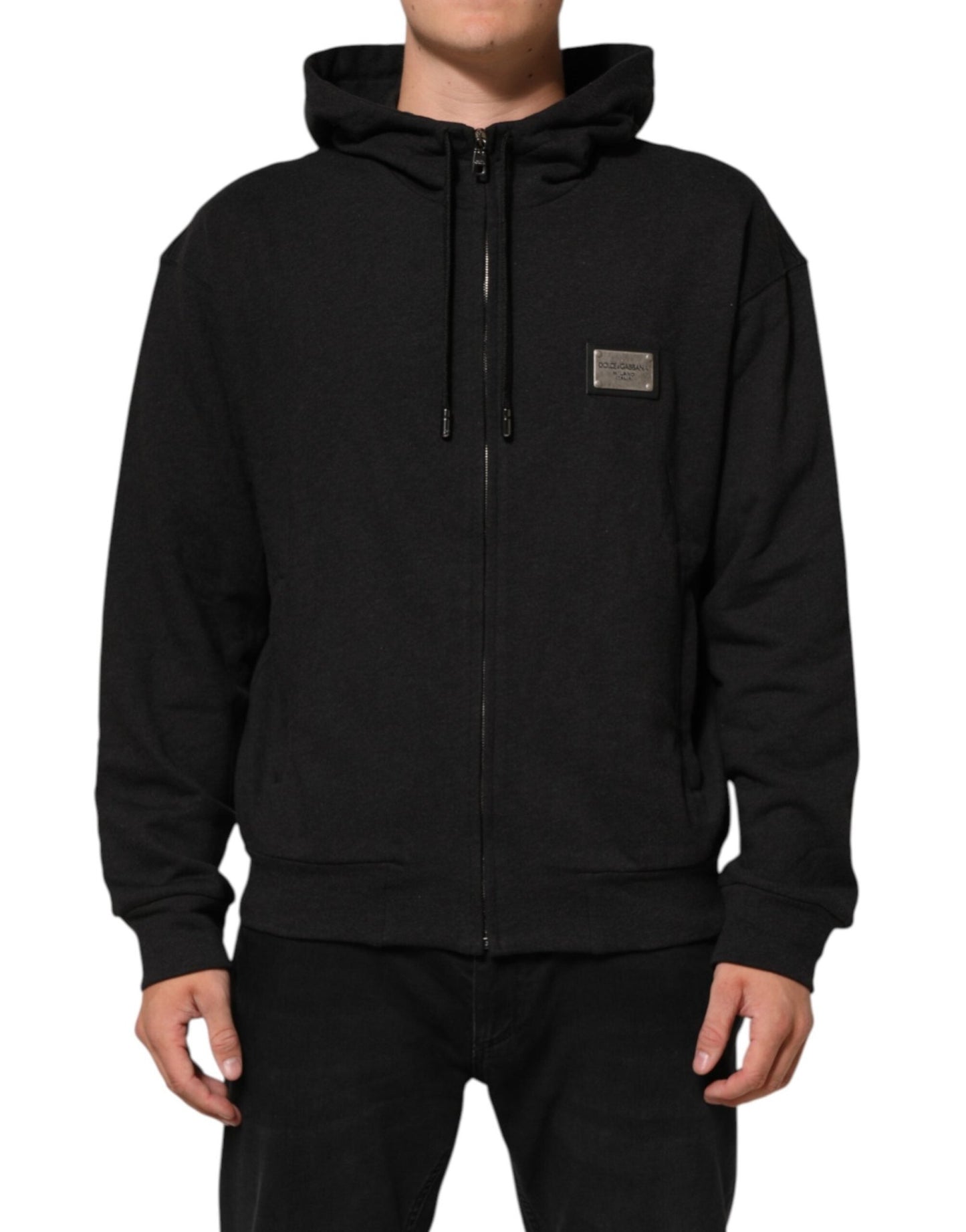 Dolce & Gabbana Black Logo FullZip Hooded Sweatshirt Sweater – IT46 | S par Dolce & Gabbana | Disponible sur Sandy Store ByNet