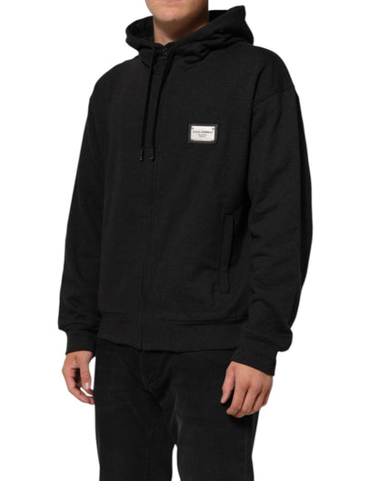 Dolce & Gabbana Black Logo FullZip Hooded Sweatshirt Sweater – IT46 | S par Dolce & Gabbana | Disponible sur Sandy Store ByNet