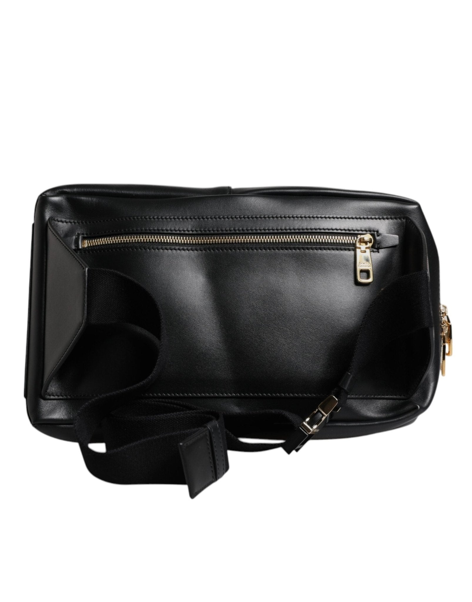 Dolce & Gabbana Black Logo Leather Belt Waist Shoulder Men Crossbody Bag - Sandy Store ByNet