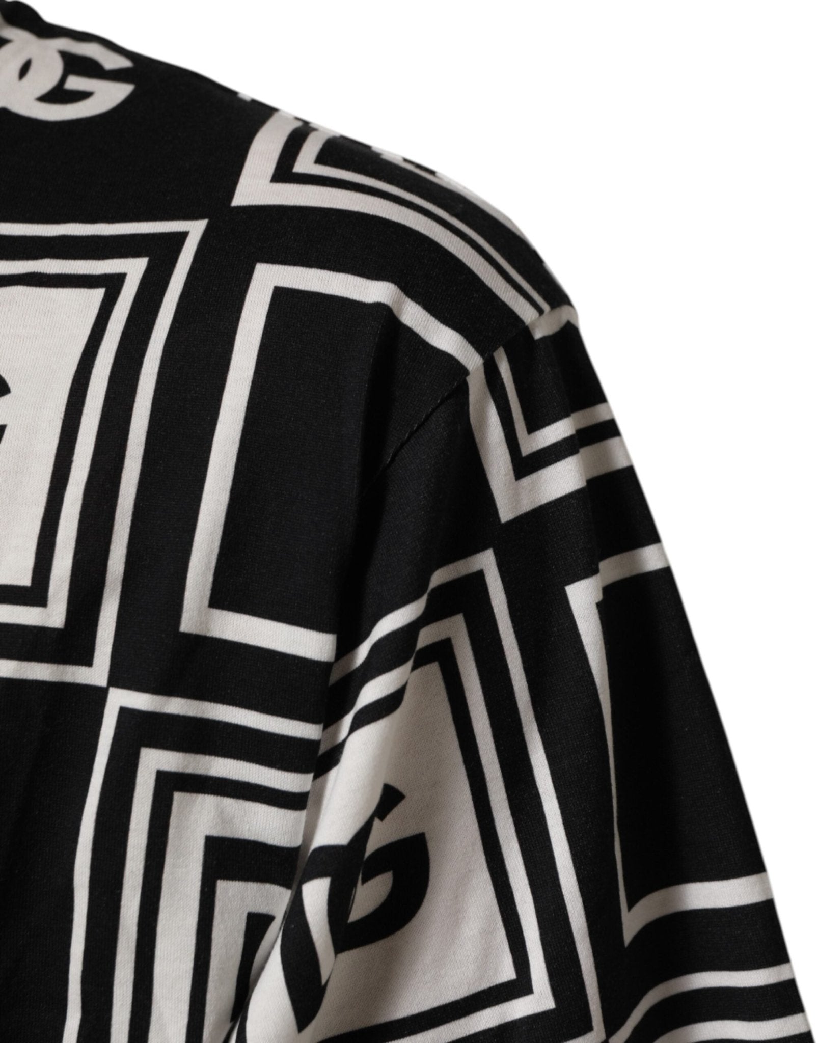 Dolce & Gabbana Black Logo Monogram Cotton Crew Neck T-shirt – IT48 | M par Dolce & Gabbana | Disponible sur Sandy Store ByNet