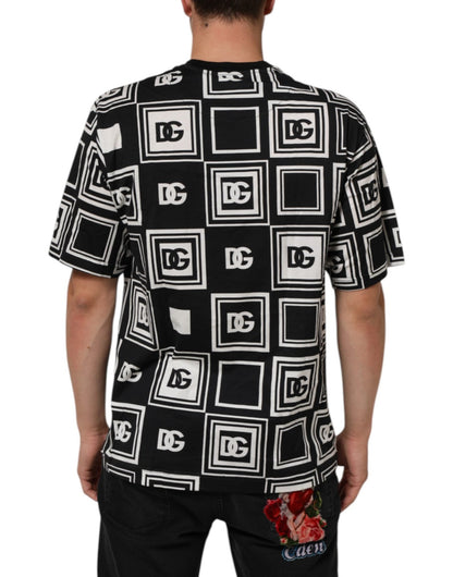 Dolce & Gabbana Black Logo Monogram Cotton Crew Neck T-shirt – IT48 | M par Dolce & Gabbana | Disponible sur Sandy Store ByNet