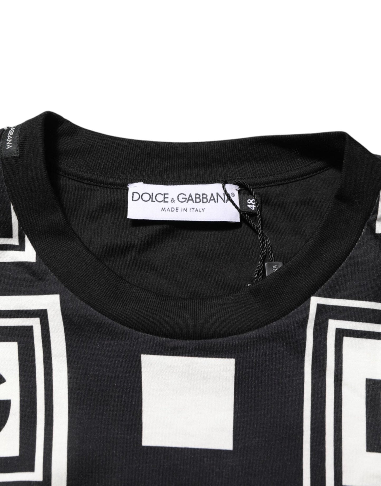 Dolce & Gabbana Black Logo Monogram Cotton Crew Neck T-shirt – IT48 | M par Dolce & Gabbana | Disponible sur Sandy Store ByNet