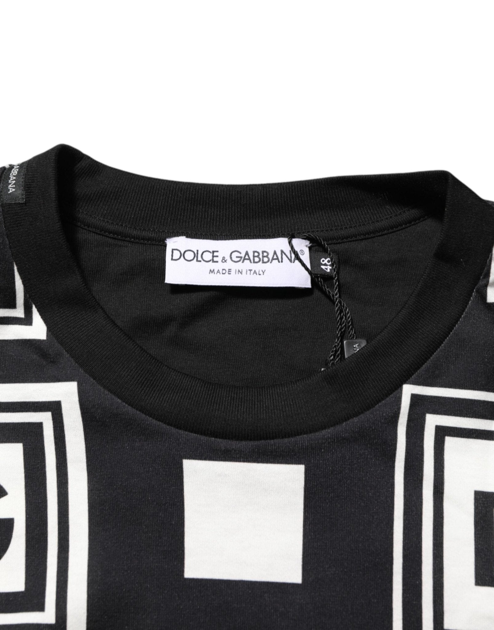 Dolce & Gabbana Black Logo Monogram Cotton Crew Neck T-shirt – IT48 | M par Dolce & Gabbana | Disponible sur Sandy Store ByNet