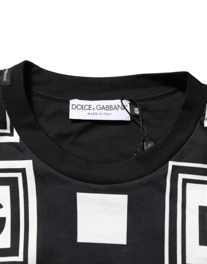 Dolce & Gabbana Black Logo Monogram Cotton Crew Neck T-shirt – IT48 | M par Dolce & Gabbana | Disponible sur Sandy Store ByNet