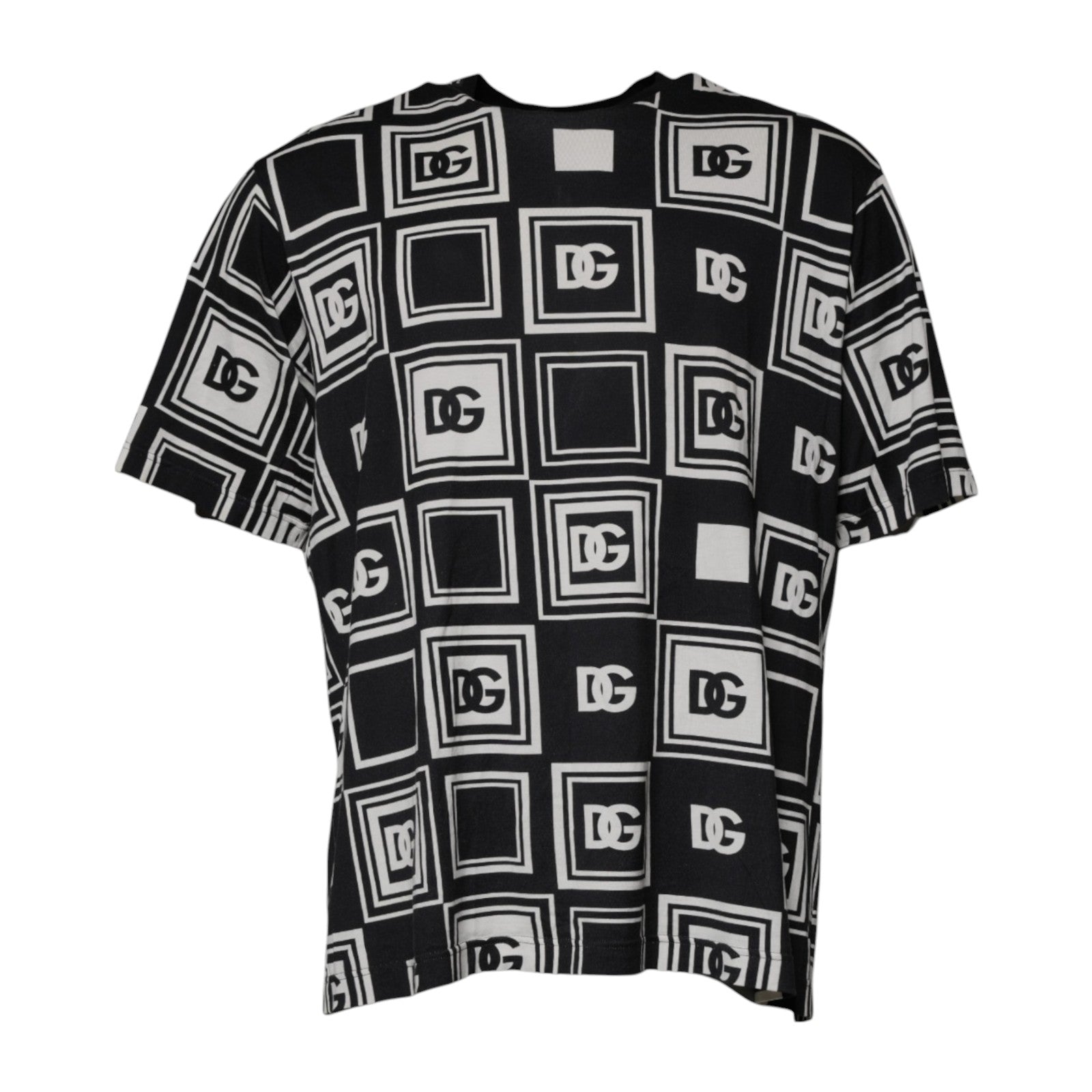 Dolce & Gabbana Black Logo Monogram Cotton Crew Neck T-shirt – IT54 | XL par Dolce & Gabbana | Disponible sur Sandy Store ByNet