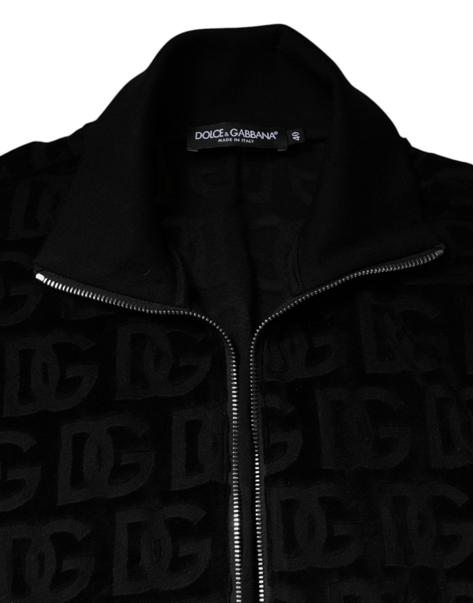 Dolce & Gabbana Black Logo Monogram Full Zip Bomber Jacket - Sandy Store ByNet