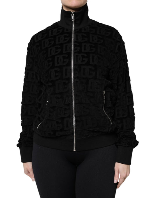 Dolce & Gabbana Black Logo Monogram Full Zip Bomber Jacket - Sandy Store ByNet