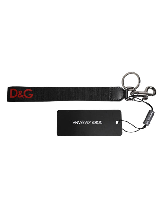 Dolce & Gabbana Black Logo Nylon Silver Brass Men Holder Keychain Keyring – par Dolce & Gabbana | Disponible sur Sandy Store ByNet