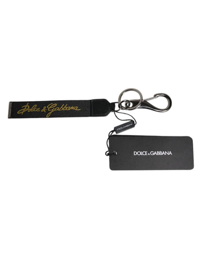 Dolce & Gabbana Black Logo Nylon Silver Brass Men Holder Keychain Keyring – par Dolce & Gabbana | Disponible sur Sandy Store ByNet