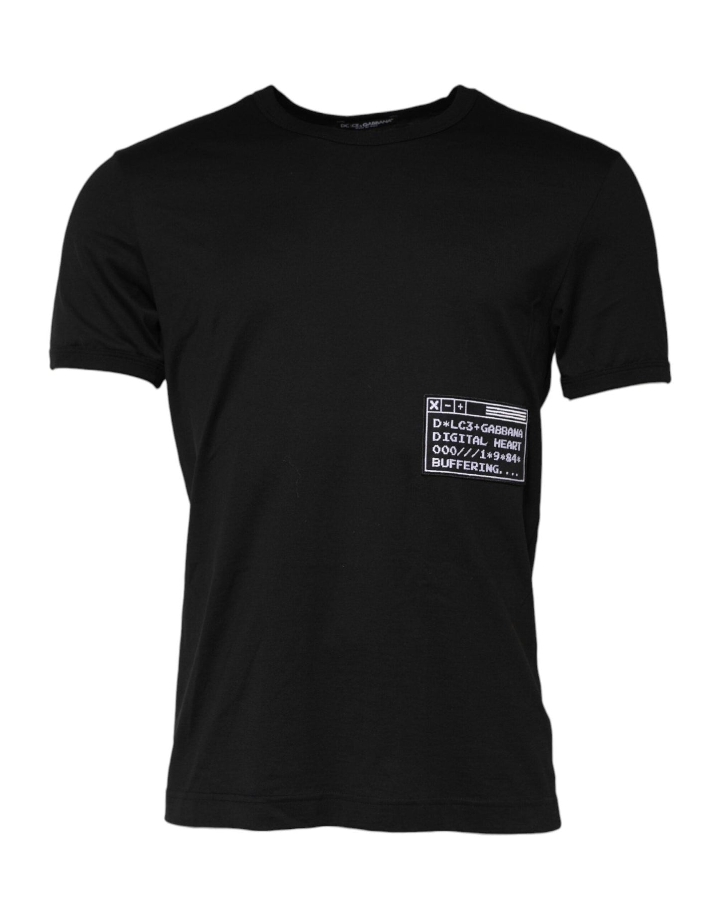 Dolce & Gabbana Black Logo Patch Cotton Crew Neck T-shirt – IT48 | M par Dolce & Gabbana | Disponible sur Sandy Store ByNet