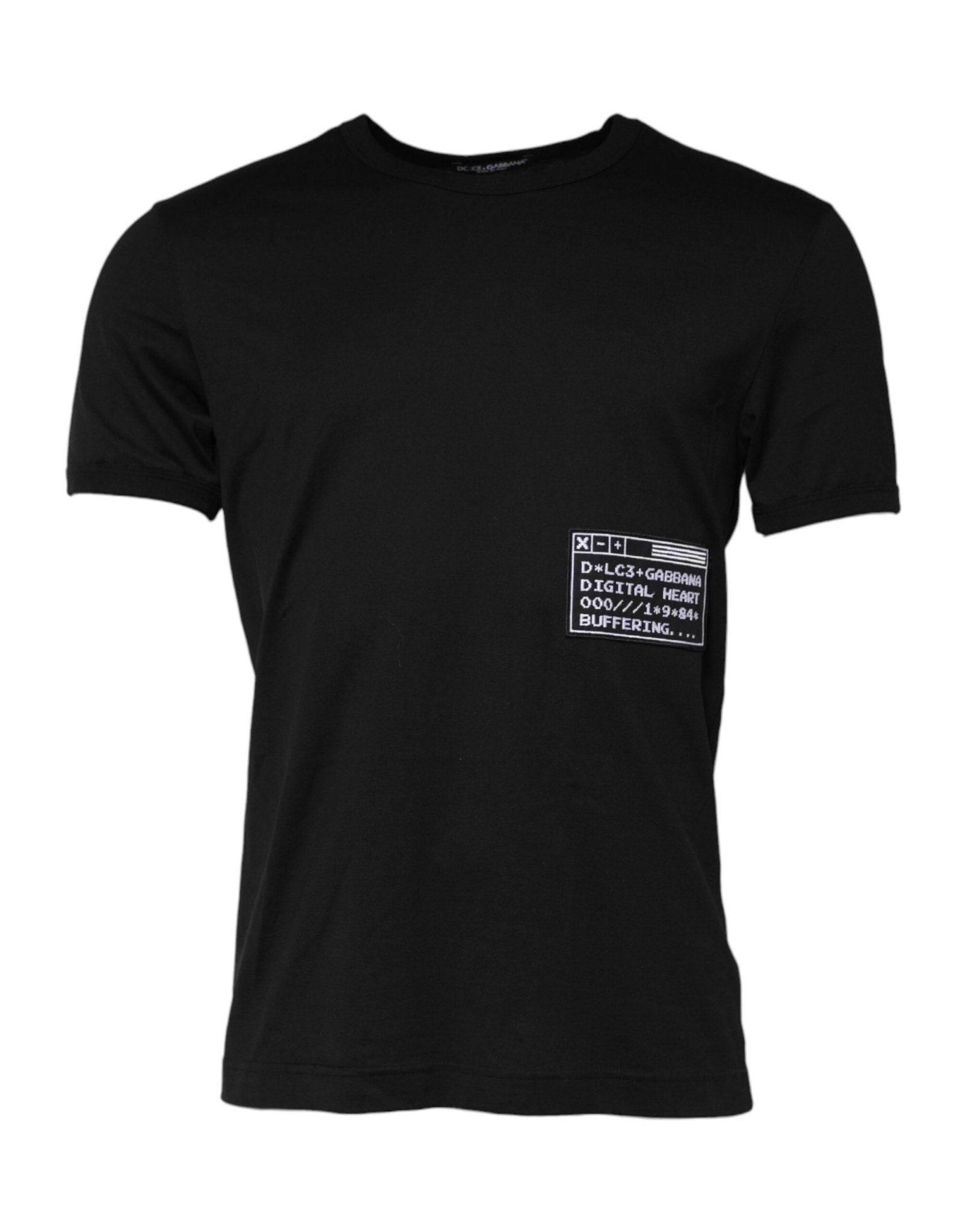 Dolce & Gabbana Black Logo Patch Cotton Crew Neck T-shirt – IT48 | M par Dolce & Gabbana | Disponible sur Sandy Store ByNet