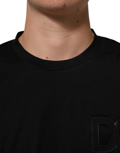 Dolce & Gabbana Black Logo Patch Cotton Men Crew Neck T-shirt – IT50 | L par Dolce & Gabbana | Disponible sur Sandy Store ByNet