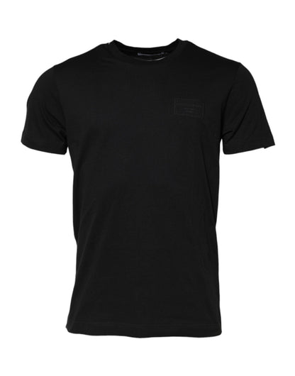 Dolce & Gabbana Black Logo Plaque Cotton Crew Neck T-shirt – IT50 | L par Dolce & Gabbana | Disponible sur Sandy Store ByNet