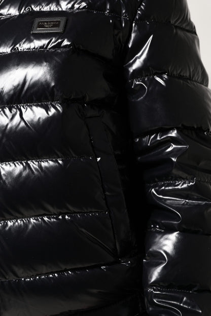 Dolce & Gabbana Black Logo Plaque Full Zip Puffer Jacket - Sandy Store ByNet
