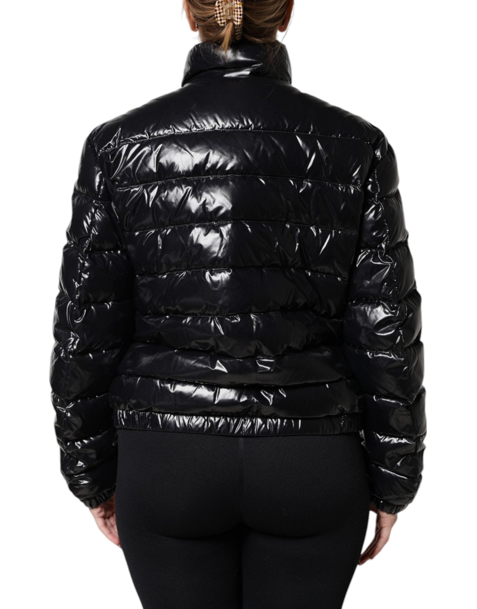 Dolce & Gabbana Black Logo Plaque Full Zip Puffer Jacket - Sandy Store ByNet