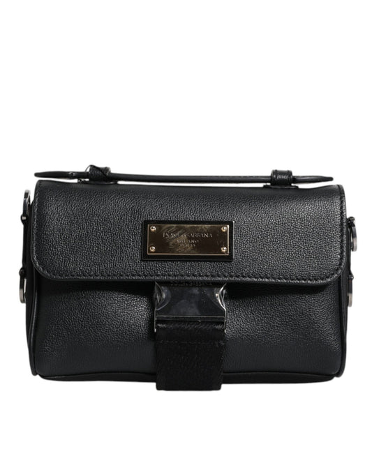 Dolce & Gabbana Black Logo Plaque Leather Buckled Shoulder Crossbody Bag – par Dolce & Gabbana | Disponible sur Sandy Store ByNet