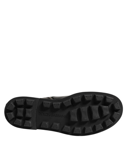 Dolce & Gabbana Black Logo Plaque Mid Calf Biker Boots Shoes – EU44/US11 par Dolce & Gabbana | Disponible sur Sandy Store ByNet