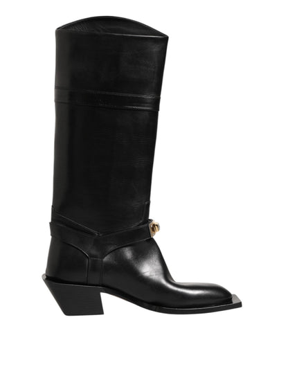 Dolce & Gabbana Black Logo Plaque Over The Calf Boot Shoes – EU44/US11 par Dolce & Gabbana | Disponible sur Sandy Store ByNet
