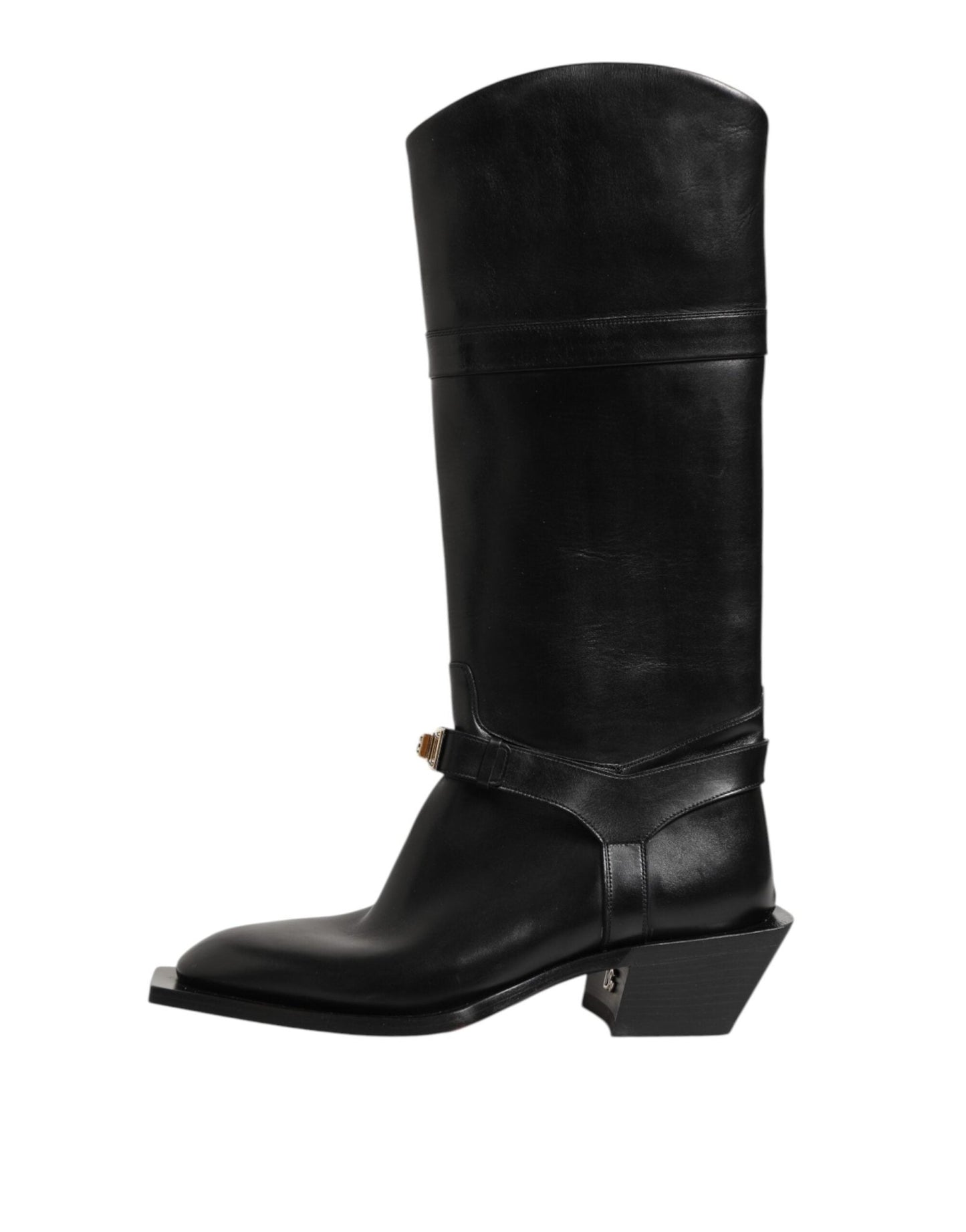 Dolce & Gabbana Black Logo Plaque Over The Calf Boot Shoes – EU44/US11 par Dolce & Gabbana | Disponible sur Sandy Store ByNet