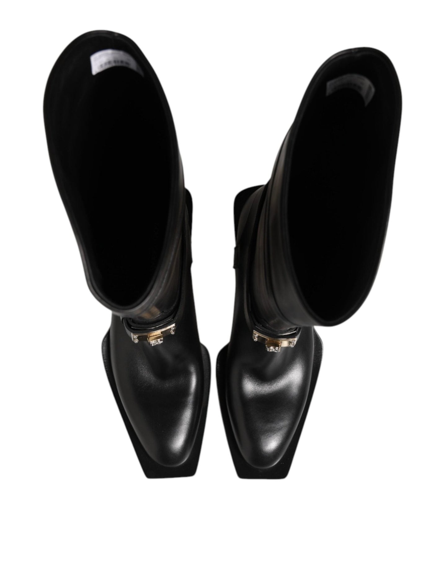 Dolce & Gabbana Black Logo Plaque Over The Calf Boot Shoes – EU44/US11 par Dolce & Gabbana | Disponible sur Sandy Store ByNet